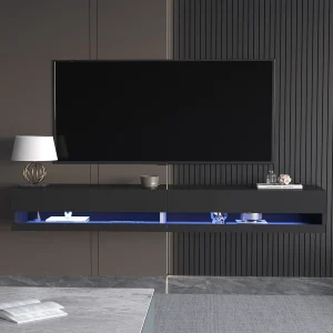 Wall Mounted LED TV Stand, Modern High Gloss Media Console