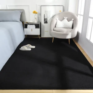 Black Living Room Carpet Nonslip Rugs